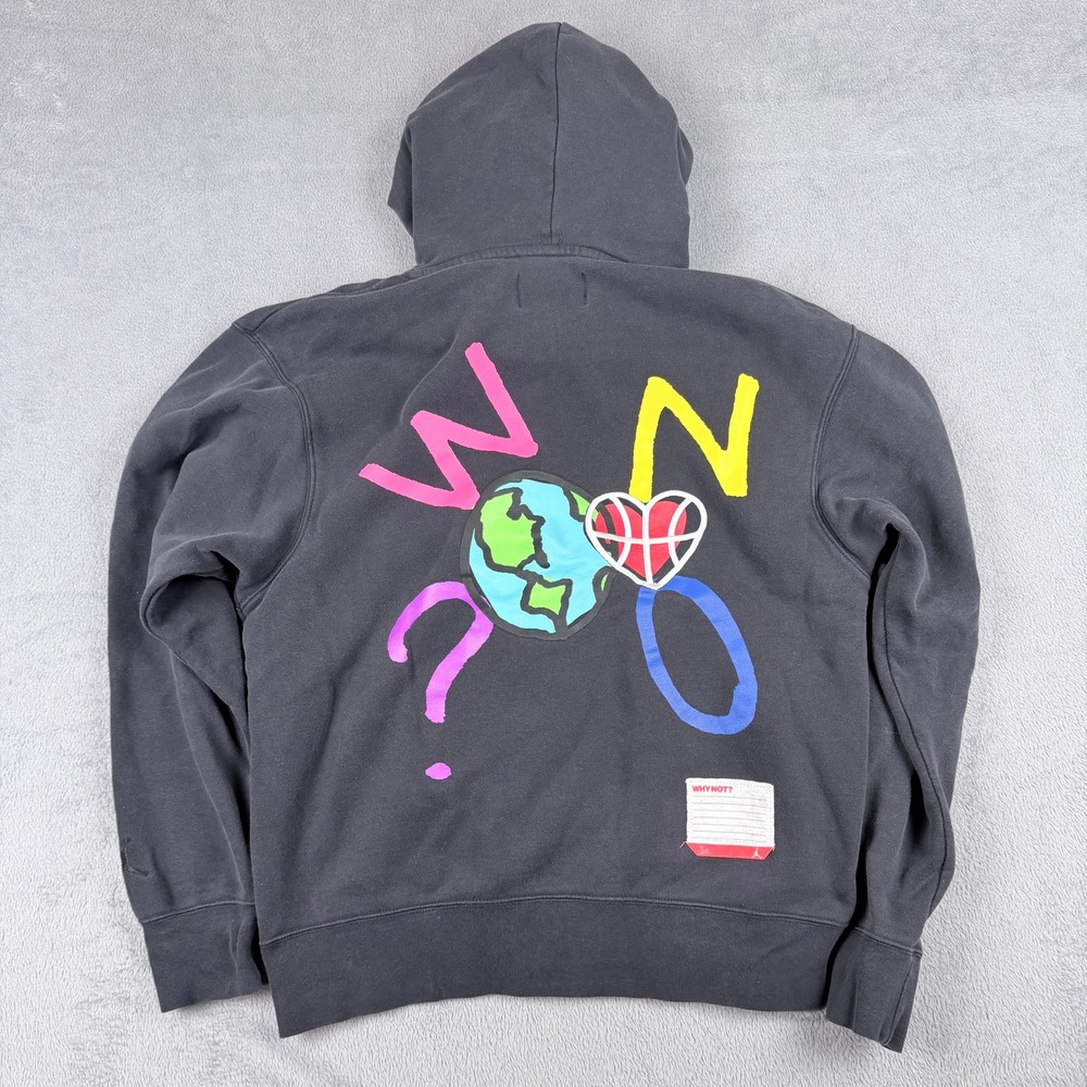 Jordan Russell Westbrook Why Not Hoodie Black Graphic CW4254-010 Mens Medium